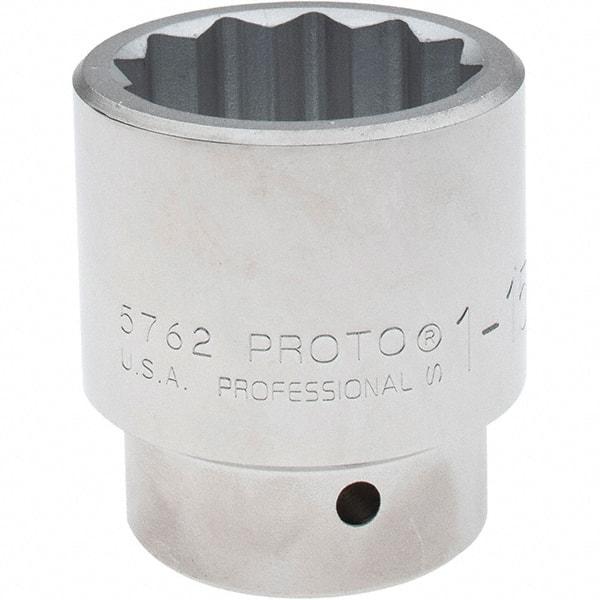 Proto - 1-15/16", 1" Drive, Standard Hand Socket - 12 Points, 3-5/16" OAL, Steel, Full Polish Finish - Benchmark Tooling