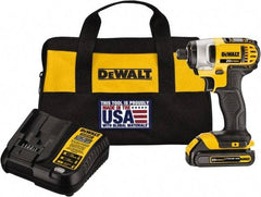 DeWALT - 20 Volt, 1/4" Drive, 117 Ft/Lb Torque, Cordless Impact Driver - Mid-Handle, 2800 RPM, 1 Lithium-Ion Battery Included - Benchmark Tooling