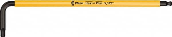 Wera - 5/32" Hex, Long Arm, Hex Key - 5-3/8" OAL, Cast Steel, Inch System of Measurement - Benchmark Tooling