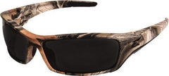 Edge Eyewear - Smoke Lenses, Framed Safety Glasses - Scratch Resistant, Forest Camo Nylon Frame, Size Universal, Wrap Around - Benchmark Tooling