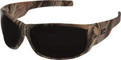 Edge Eyewear - Smoke Lenses, Framed Safety Glasses - Scratch Resistant, Forest Camo Nylon Frame, Size Universal, Wrap Around - Benchmark Tooling