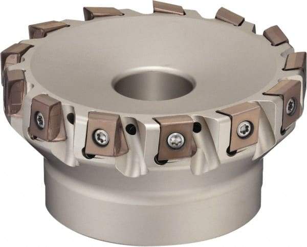 Sumitomo - 5 Inserts, 2" Cut Diam, 0.88" Arbor Diam, 12mm Max Depth of Cut, Indexable Square-Shoulder Face Mill - 0/90° Lead Angle, 1-3/4" High, LNEX0804.. Insert Compatibility, Through Coolant, Series TSX - Benchmark Tooling