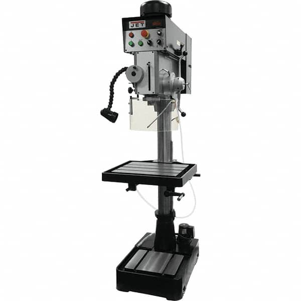 Jet - 10-7/16" Swing, Geared Head Drill & Tap Press - Variable Speed, 2 hp, Three Phase - Benchmark Tooling