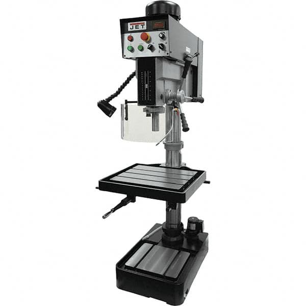 Jet - 10-7/16" Swing, Variable Speed Pulley Drill Press - Variable Speed, 2 hp, Single Phase - Benchmark Tooling