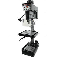 Jet - 10-7/16" Swing, Variable Speed Pulley Drill Press - Variable Speed, 2 hp, Single Phase - Benchmark Tooling