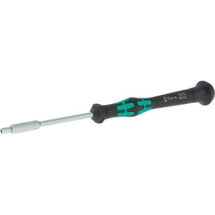 Wera - 2mm Solid Shaft Precision Nutdriver - Cushion Grip Handle, 6-1/4" OAL - Benchmark Tooling