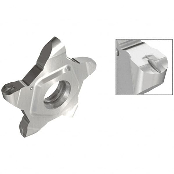 Iscar - 24N300PENTA Grade IC807G, 3mm Cutting Width Carbide Grooving Insert - 6.5mm Max Depth of Cut, 1.5mm Corner Radius, TiAlN/AlTiN/TiN Finish - Benchmark Tooling