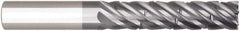 Niagara Cutter - 1", 6 Flute, Single End, Solid Carbide, 1/4" Corner Radius End Mill - 6" OAL, 38° Helix, Right Hand Flute, 3-1/8" LOC, Right Hand Cut - Benchmark Tooling