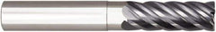 Niagara Cutter - 1", 6 Flute, Single End, Solid Carbide, 1/4" Corner Radius End Mill - 7" OAL, 38° Helix, Right Hand Flute, 2-1/4" LOC, Right Hand Cut, 4-1/8" Extended Reach - Benchmark Tooling