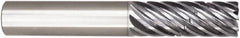 Niagara Cutter - 3/4", 9 Flute, Single End, Solid Carbide, 0.03" Corner Radius End Mill - 6" OAL, 38° Helix, Right Hand Flute, 3-1/4" LOC, Right Hand Cut - Benchmark Tooling