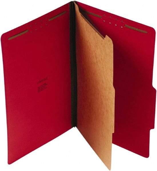 UNIVERSAL - 8-1/2 x 14", Legal, Ruby Red, Classification Folders with Top Tab Fastener - 25 Point Stock, Right of Center Tab Cut Location - Benchmark Tooling