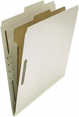 UNIVERSAL - 8-1/2 x 11", Letter Size, Gray, Classification Folders with Top Tab Fastener - 25 Point Stock, Right of Center Tab Cut Location - Benchmark Tooling