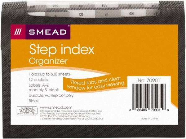 SMEAD - 8-1/2 x 11", Letter Size, Black, A-Z Indexed Expanding Files - 1/6 Tab Cut Location - Benchmark Tooling