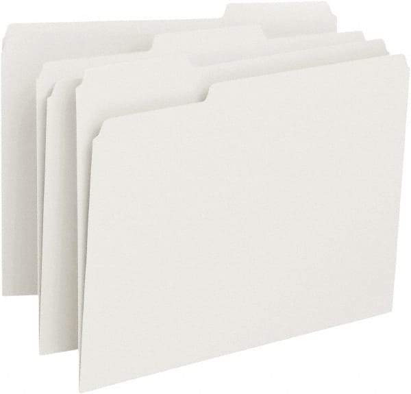 SMEAD - 8-1/2 x 11", Letter Size, White, File Folders with Top Tab - 11 Point Stock, 1/3 Tab Cut Location - Benchmark Tooling