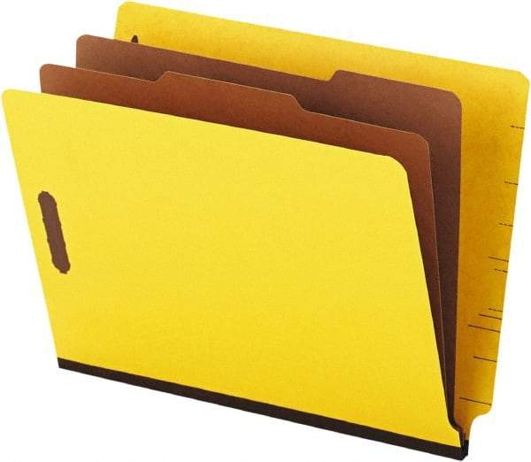 Universal One - 8-1/2 x 11", Letter Size, Yellow, Classification Folders with End Tab Fastener - 25 Point Stock, Straight Tab Cut Location - Benchmark Tooling