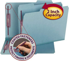 SMEAD - 8-1/2 x 11", Letter Size, Blue, File Folders with Top Tab - 23 Point Stock, 1/3 Tab Cut Location - Benchmark Tooling