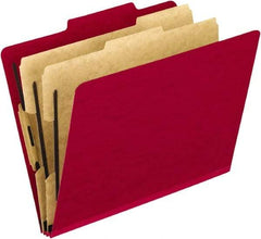 Pendaflex - 8-1/2 x 11", Letter Size, Scarlet, Classification Folders with Top Tab Fastener - 20 Point Stock, Right of Center Tab Cut Location - Benchmark Tooling