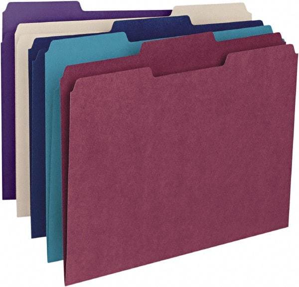 SMEAD - 8-1/2 x 11", Letter Size, Assorted Colors, File Folders with Top Tab - 11 Point Stock, 1/3 Tab Cut Location - Benchmark Tooling