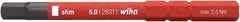 Wiha - 6mm Drive, Inch or Metric Screwdriver Bit - 75mm OAL - Benchmark Tooling