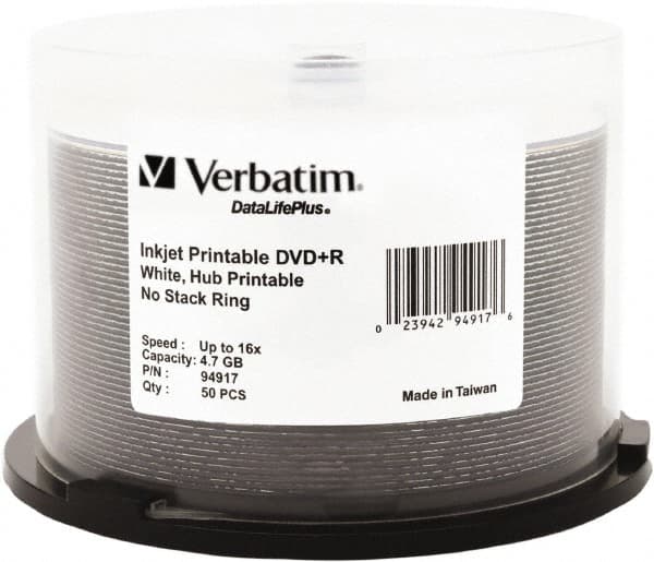 Verbatim - White DVD+R Disc - Use with CD, DVD - Benchmark Tooling