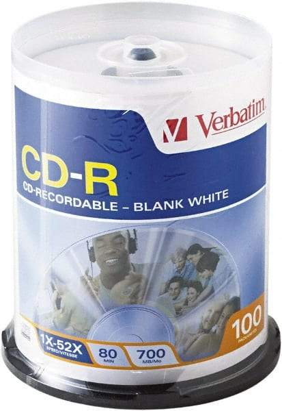 Verbatim - White CD-R Discs - Use with CD, DVD - Benchmark Tooling