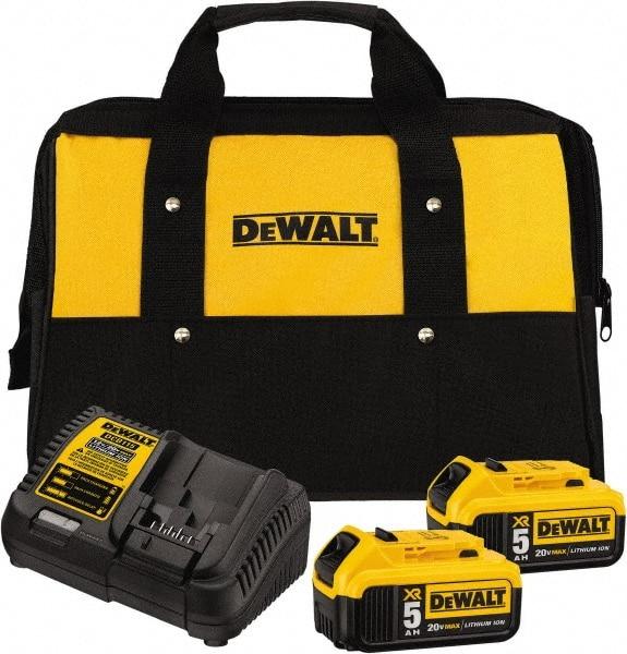 DeWALT - 20 Volt, 2 Battery Lithium-Ion Power Tool Charger - 1 hr to Charge, AC Wall Outlet Power Source, Batteries Included - Benchmark Tooling