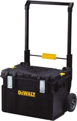 DeWALT - 2 Piece, Black/Yellow Wheeled Tool Box - 18-3/4" Deep x 38-7/8" High x 23-3/8" Wide, Removable Tray - Benchmark Tooling