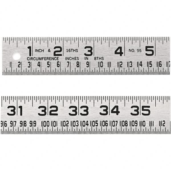 Lufkin - 4' x 1-1/4" Silver Steel Blade Tape Measure - 1/16" Graduation, Inch Graduation Style, Silver Steel Case - Benchmark Tooling