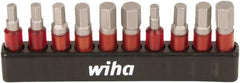 Wiha - 10 Piece 1/4" Drive Inch/Metric Impact Hex Bit Socket Set - 1/8 to 1/4" Hex - Benchmark Tooling