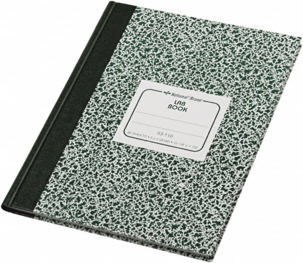 National Brand - 96 Sheet, 7-7/8 x 10-1/8", Quadrille Lab Notebook - Green - Benchmark Tooling