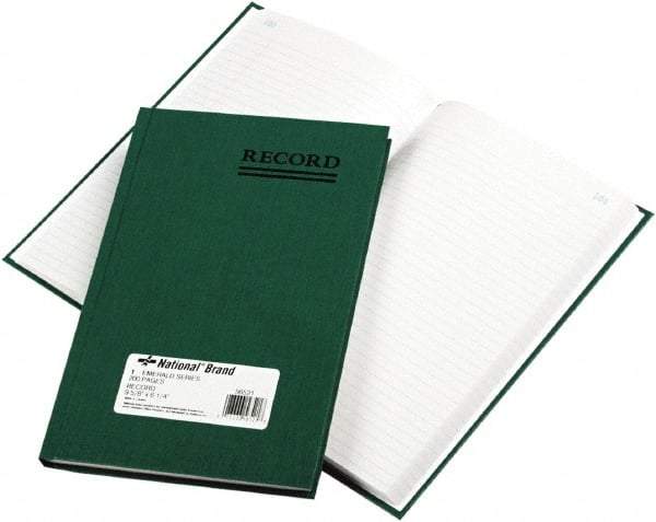 National Brand - 200 Sheet, 6-1/4 x 9-5/8", Record Rule Accounting Book - Green - Benchmark Tooling