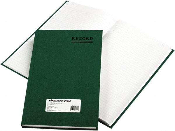 National Brand - 300 Sheet, 7-1/4 x 12-1/4", Record Rule Accounting Book - Green - Benchmark Tooling
