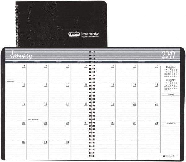 House of Doolittle - 12 Sheet, 8-1/2 x 11", Monthly Planner - Black - Benchmark Tooling