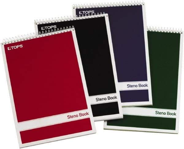 TOPS - 80 Sheet, 6 x 9", Gregg Steno Book - Assorted Colors - Benchmark Tooling