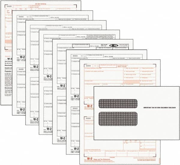 TOPS - 24 Sheet, 5-1/2 x 8-1/2", Tax Form/Envelope Kit - White - Benchmark Tooling