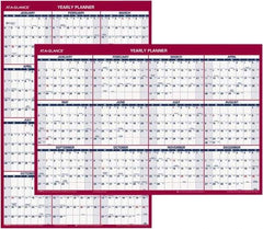 AT-A-GLANCE - 1 Sheet, 24 x 36", Wall Calendar - Blue & Red - Benchmark Tooling