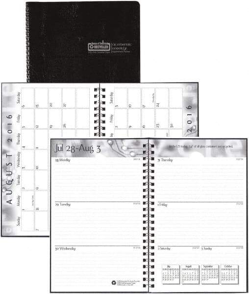 House of Doolittle - 32 Sheet, 5 x 8", Weekly/Monthly Planner - Black - Benchmark Tooling