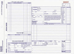 REDIFORM - 50 Sheet, 8-1/2 x 11", Auto Repair Form - White & Blue - Benchmark Tooling