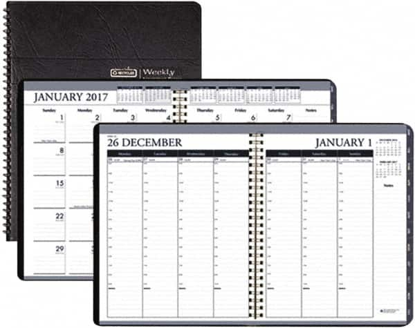 House of Doolittle - 12 Sheet, 8-1/2 x 11", Weekly/Monthly Planner - Black - Benchmark Tooling