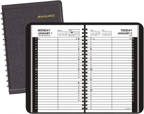 AT-A-GLANCE - 365 Sheet, 4-7/8 x 8", Appointment Book - Black - Benchmark Tooling