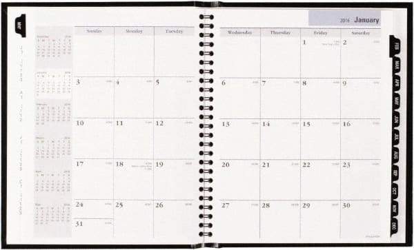 DayMinder - 12 Sheet, 6-7/8 x 8-3/4", Monthly Planner - Black - Benchmark Tooling