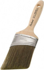 Richard - 3" Oval/Angle Polyester Angular Brush - 3-1/4" Bristle Length, 5-3/4" Wood Sash Handle - Benchmark Tooling