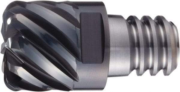 OSG - PXSM Grade XP3225 Carbide Chamfer Milling Tip Insert - Cr Finish, 8 Flutes, 5/8" Cutting Diam, 7/16" Depth of Cut, 0.12" Cnr Rad, 42° Helix - Benchmark Tooling