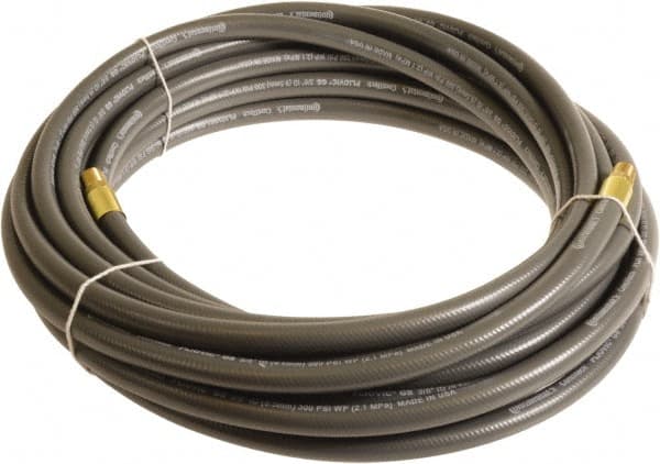 Continental ContiTech - 3/8" ID x 0.6" OD 50' Long Multipurpose Air Hose - MNPT x MNPT Ends, 300 Working psi, -10 to 158°F, 1/4" Fitting, Gray - Benchmark Tooling