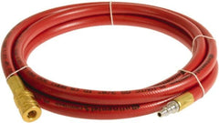 Continental ContiTech - 3/8" ID x 0.6" OD 10' Long Multipurpose Air Hose - Industrial Interchange Safety Coupler x Male Plug Ends, 300 Working psi, -10 to 158°F, 1/4" Fitting, Red - Benchmark Tooling