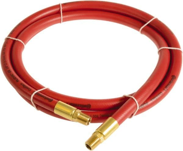 Continental ContiTech - 3/8" ID x 0.6" OD 3' Long Multipurpose Air Hose - MNPT x MNPT Ends, 300 Working psi, -10 to 158°F, 1/4" Fitting, Red - Benchmark Tooling