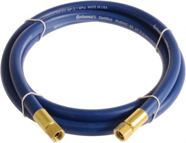 Continental ContiTech - 1/4" ID x 0.45" OD 10' Long Multipurpose Air Hose - FNPT x FNPT Ends, 300 Working psi, -10 to 158°F, 1/4" Fitting, Blue - Benchmark Tooling