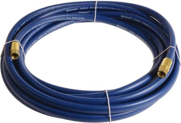 Continental ContiTech - 1/2" ID x 0.78" OD 50' Long Multipurpose Air Hose - FNPT x FNPT Ends, 300 Working psi, -10 to 158°F, 1/2" Fitting, Blue - Benchmark Tooling