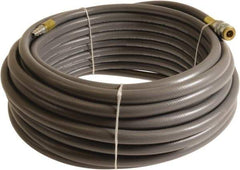 Continental ContiTech - 3/8" ID x 0.6" OD 75' Long Multipurpose Air Hose - Industrial Interchange Safety Coupler x Male Plug Ends, 300 Working psi, -10 to 158°F, 1/4" Fitting, Gray - Benchmark Tooling