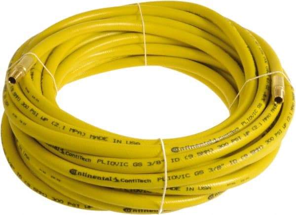 Continental ContiTech - 1/2" ID x 0.78" OD 25' Long Multipurpose Air Hose - MNPT x MNPT Ends, 300 Working psi, -10 to 158°F, 1/2" Fitting, Yellow - Benchmark Tooling